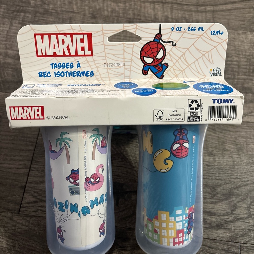 Marvel TOMY Kids Cups - Red and Blue
